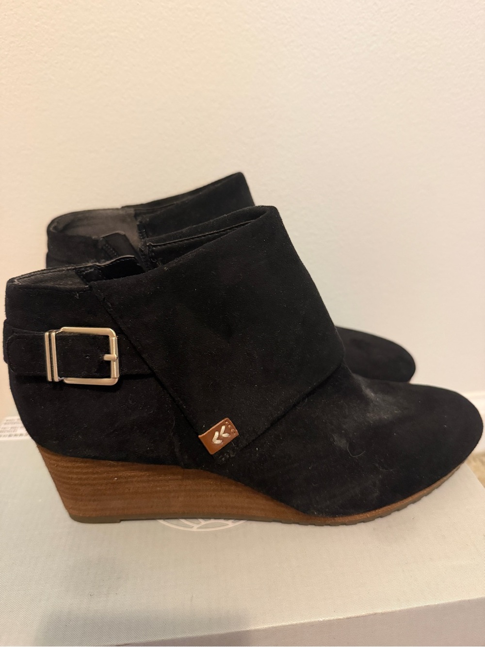 Dr. Scholl’s Create Black Suede Wedge Ankle Booties
